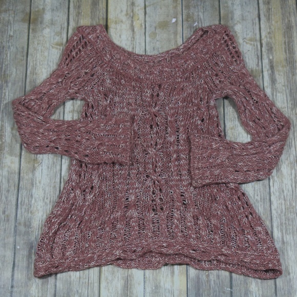 Free People Sweaters - Free People Open Knit Chunky Tunic Sweater Wool